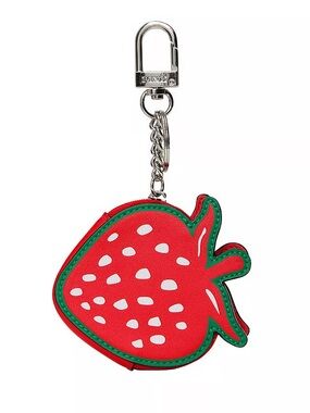 Victoria’s Secret PINK Strawberry Keychain Charm Coin Purse Pouch NWT